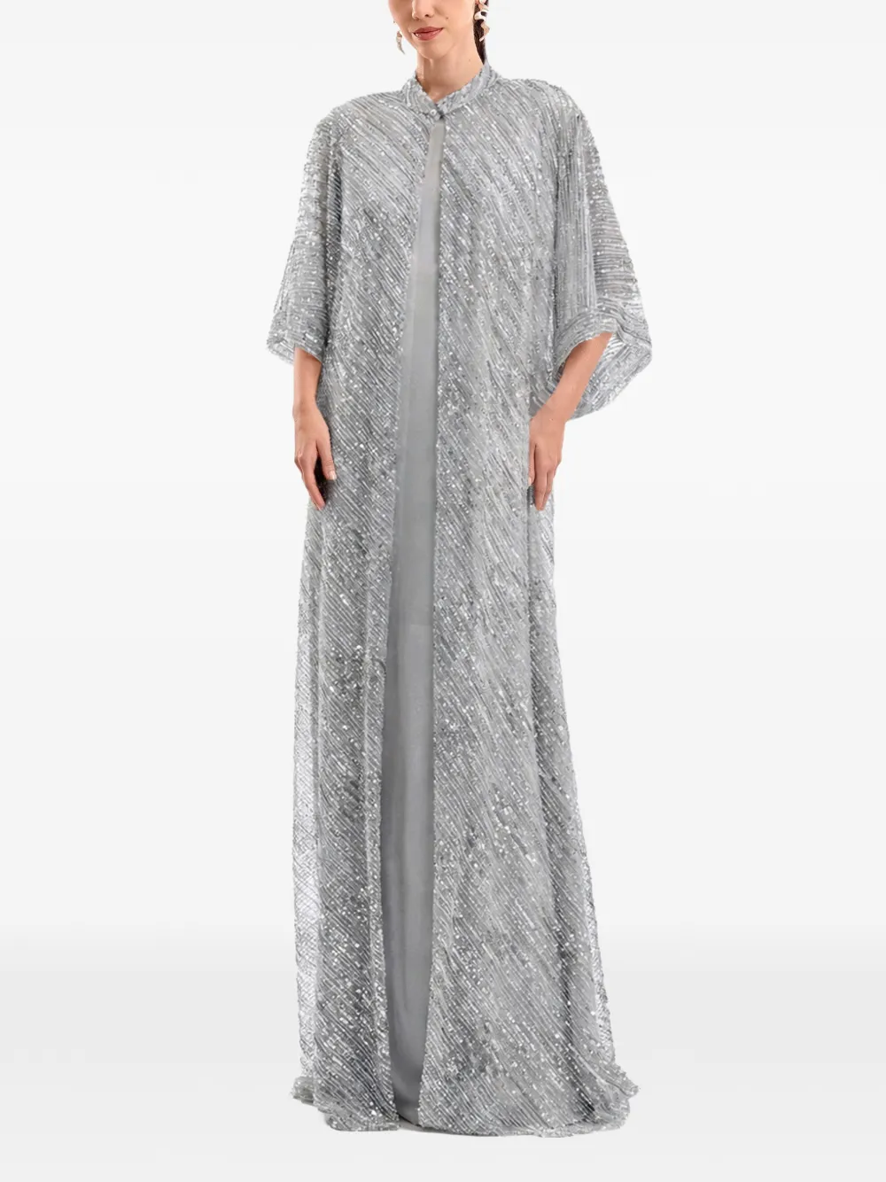 Gemy Maalouf beaded open-front oversized coat - Silber