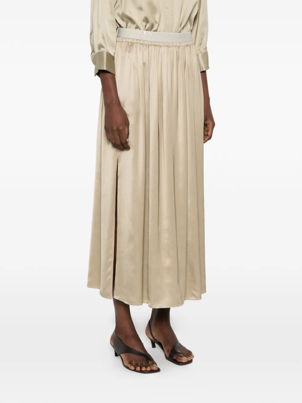 Peserico Slit Midi Skirt - Neutrals 