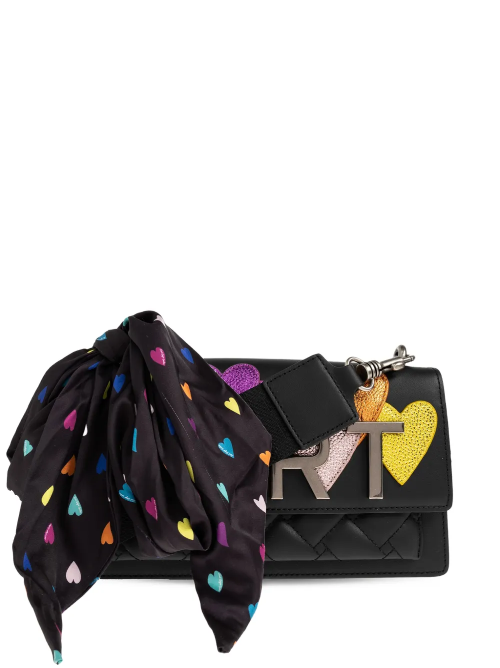 Kurt Geiger London Shoreditch quilted kurt heart cross body bag - Nero