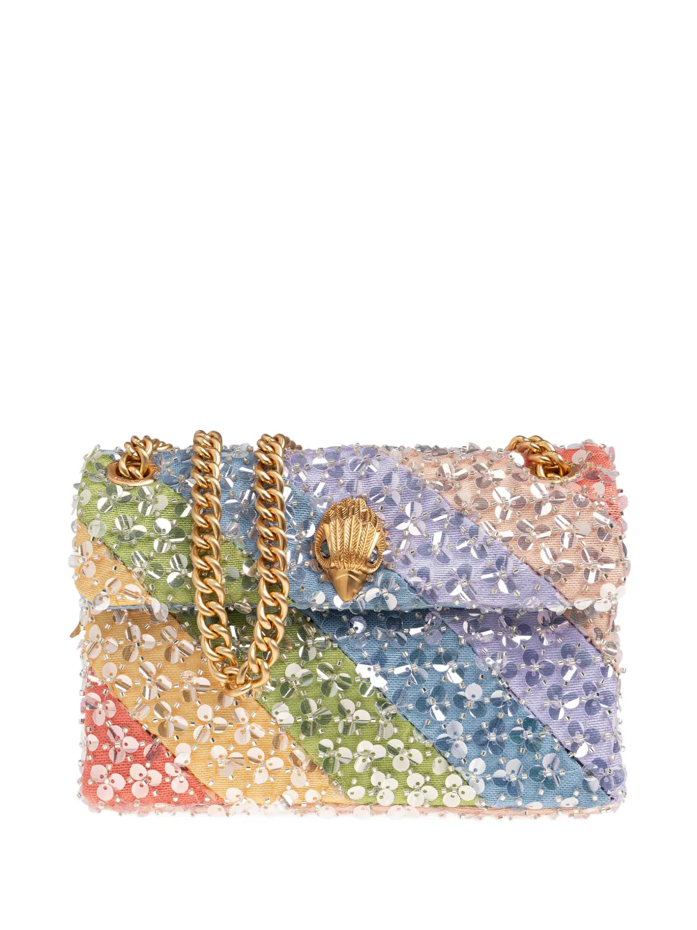 Kurt Geiger London mini Kensington sequin-embellished shoulder bag - Blu