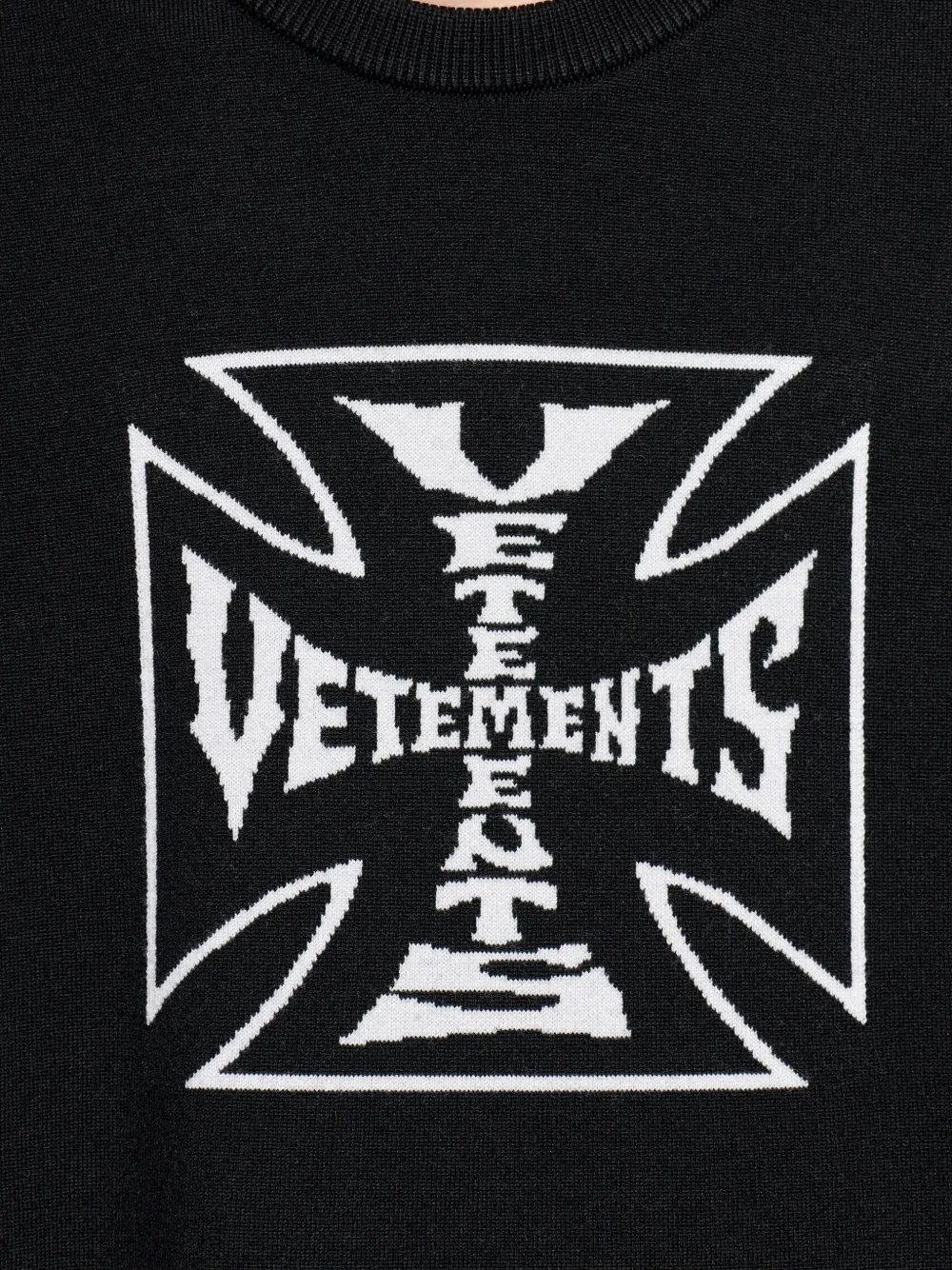 VETEMENTS Grafische wollen trui Zwart