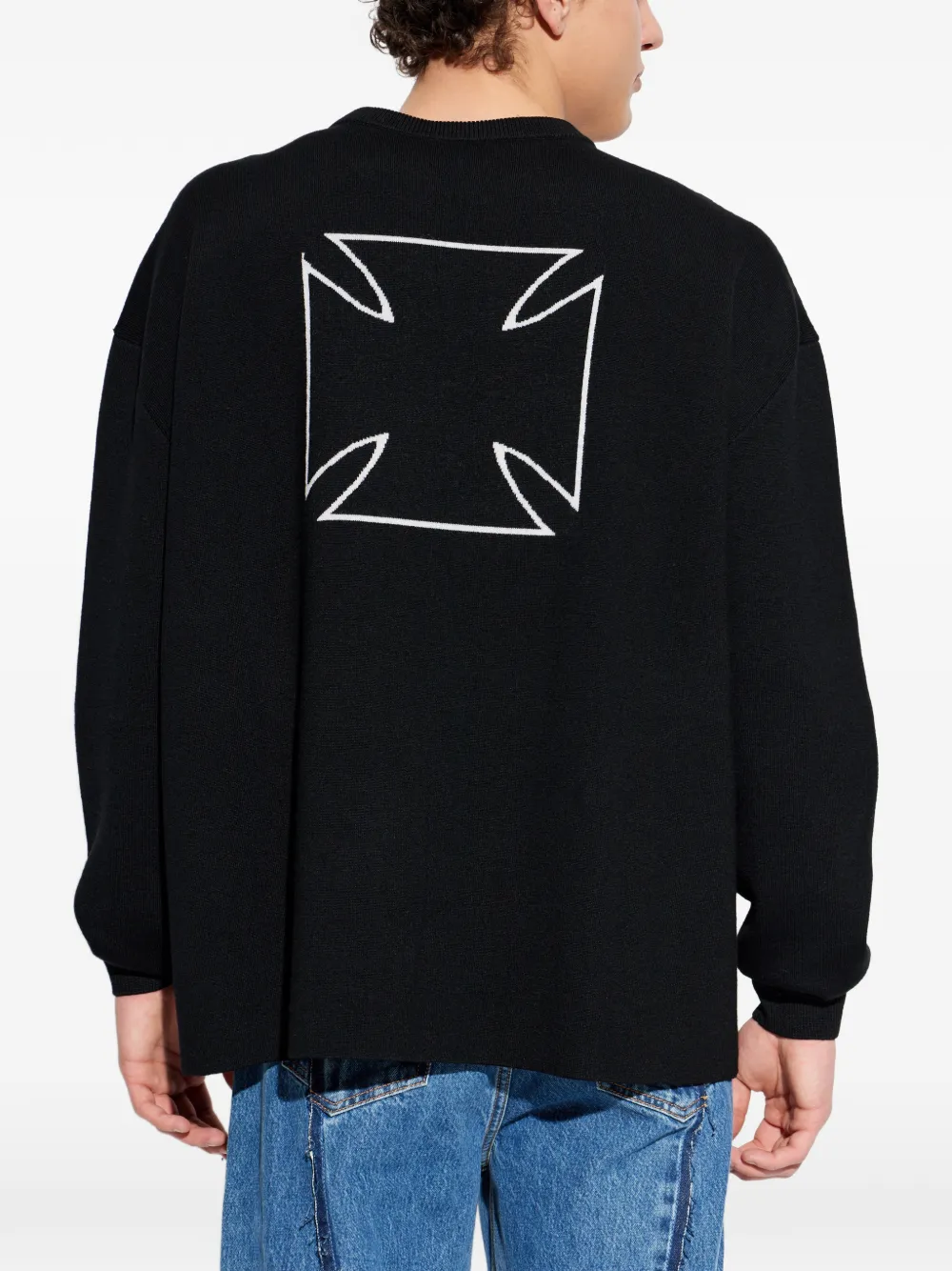 VETEMENTS Grafische wollen trui Zwart
