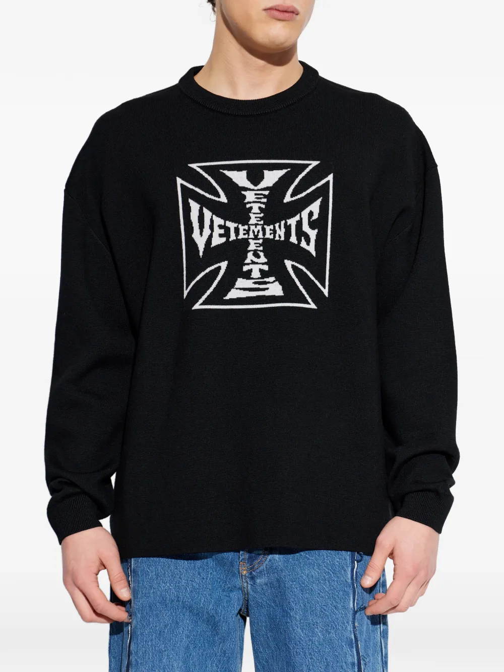  Vetements Graphic Wool Sweater - Black 