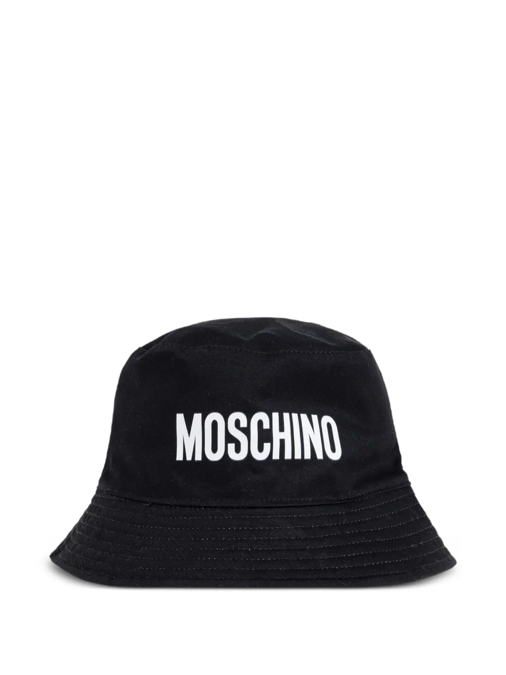 Moschino logo-label bucket hat - Bianco