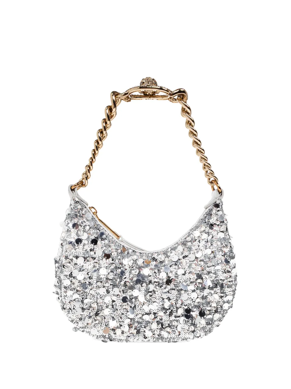 Kurt Geiger London small Chelsea sequin chain-strap shoulder bag - Argento