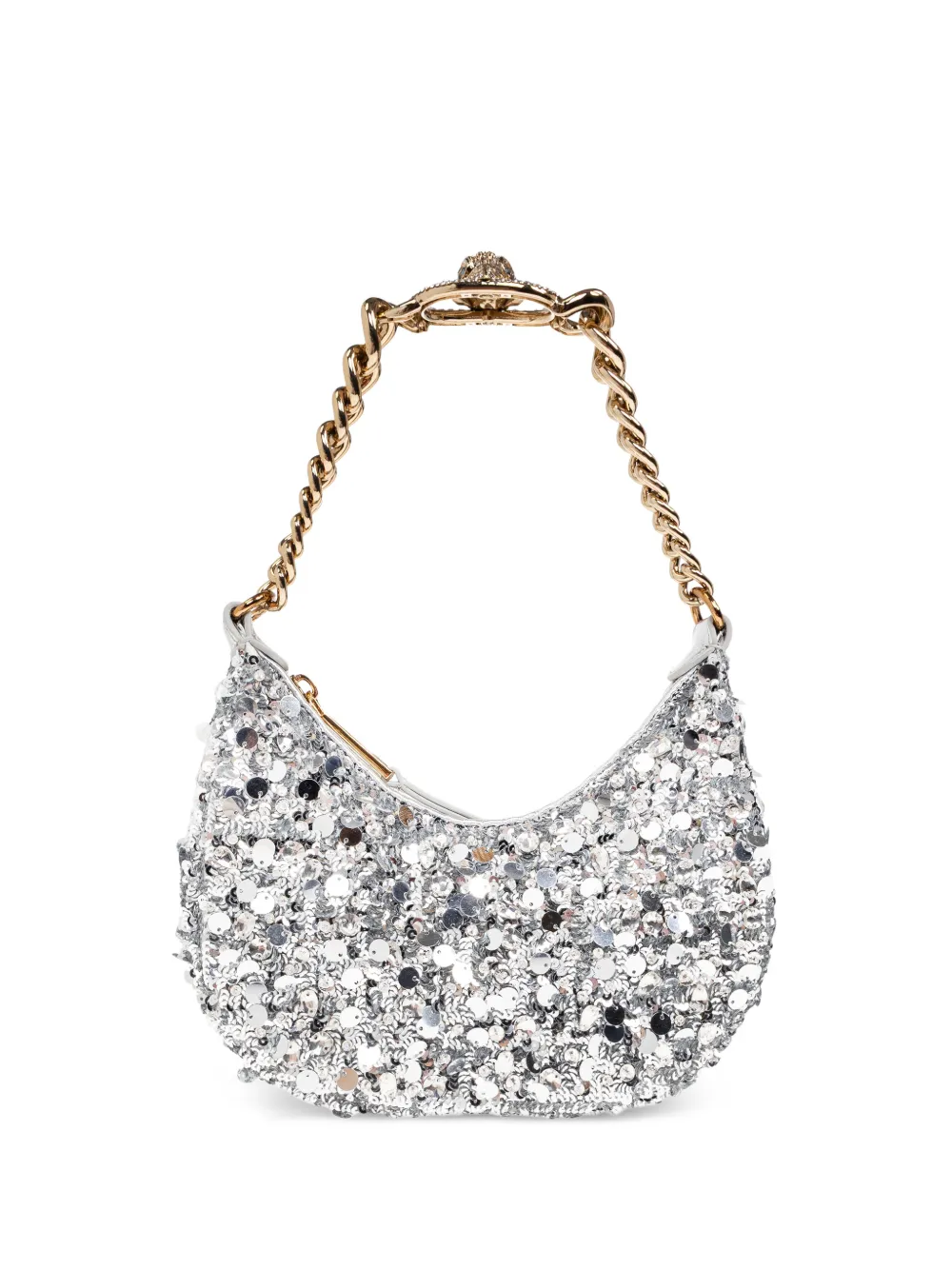 Kurt Geiger London small Chelsea sequin chain-strap shoulder bag - Argento