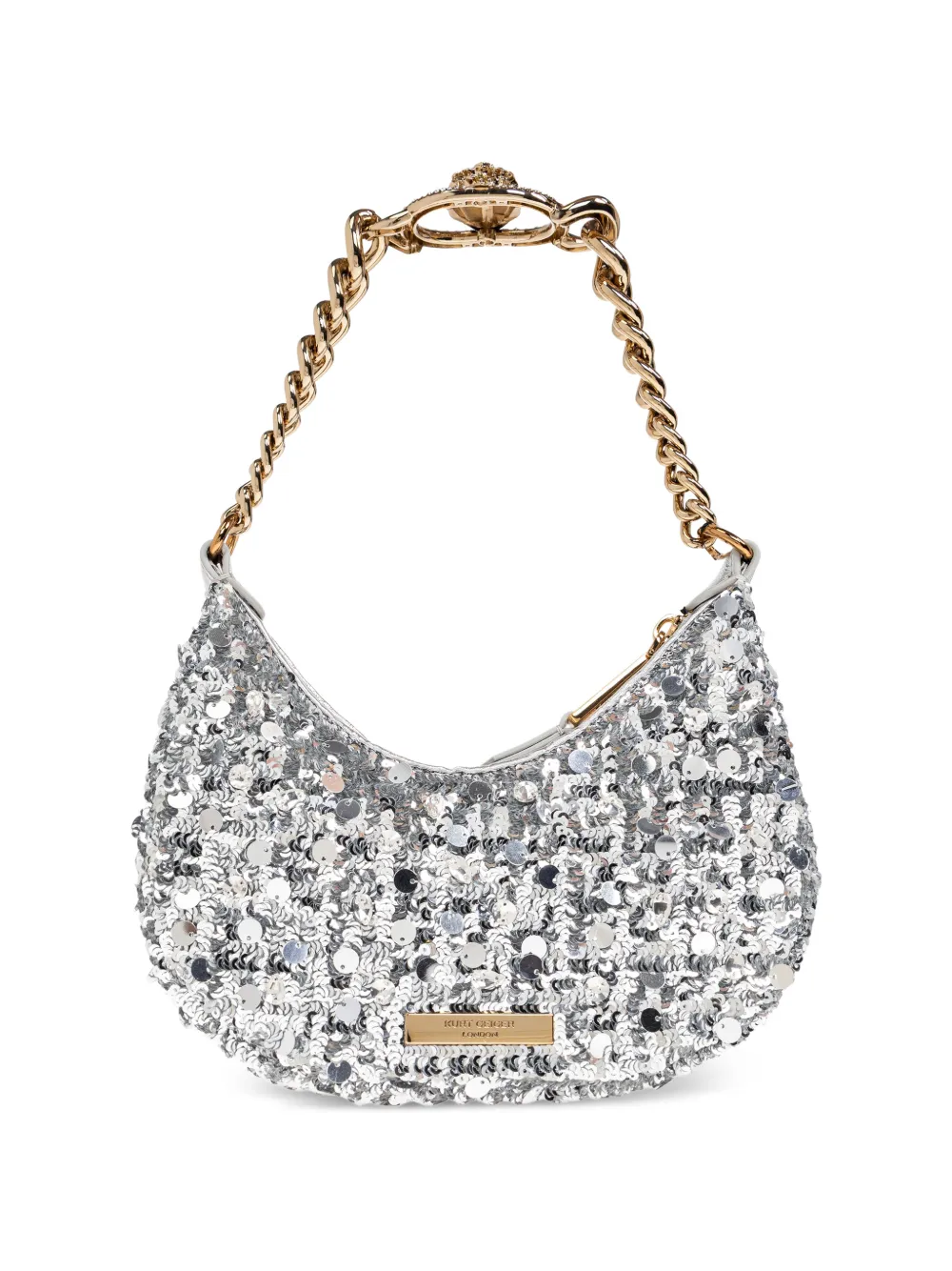  Kurt Geiger London Small Chelsea Sequin Chain-strap Shoulder Bag - Silver 