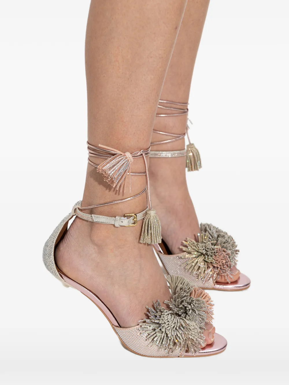 Kurt Geiger London Sandalen verfraaid met pompons Roze