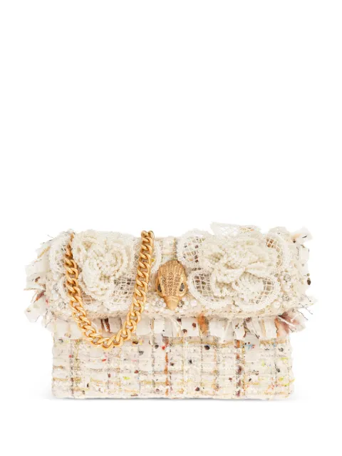 Kurt Geiger London tweed floral appliqué shoulder bag
