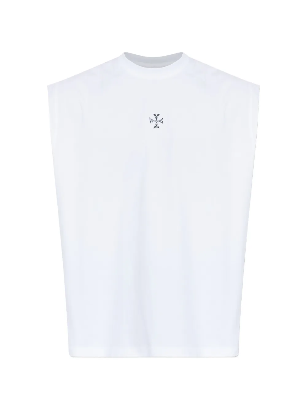 VETEMENTS logo-detail sleeveless T-shirt - Bianco