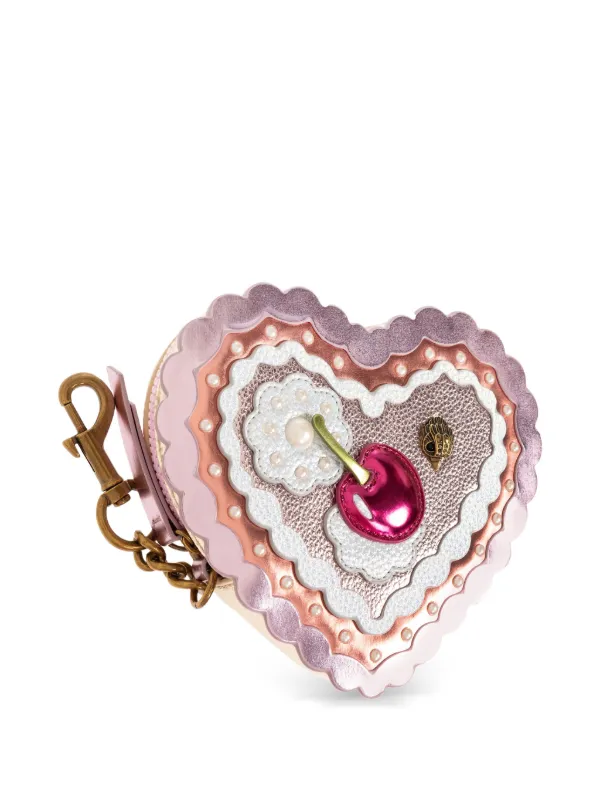 Kurt Geiger London heart-shape cherry-motif Bag Charm | Pink
