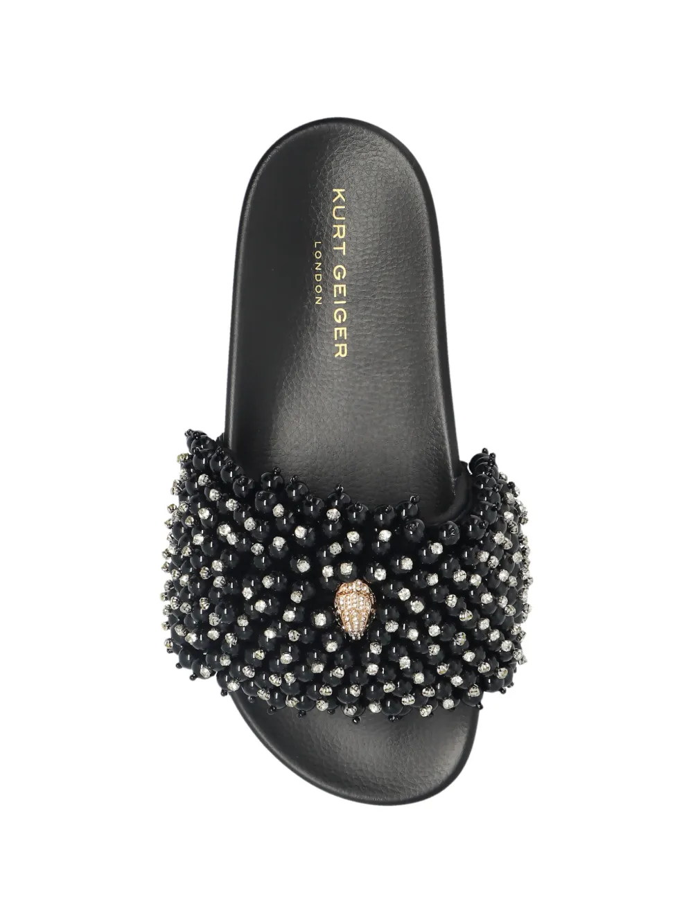 Kurt Geiger London Meena slippers met kralen en adelaardetail Zwart