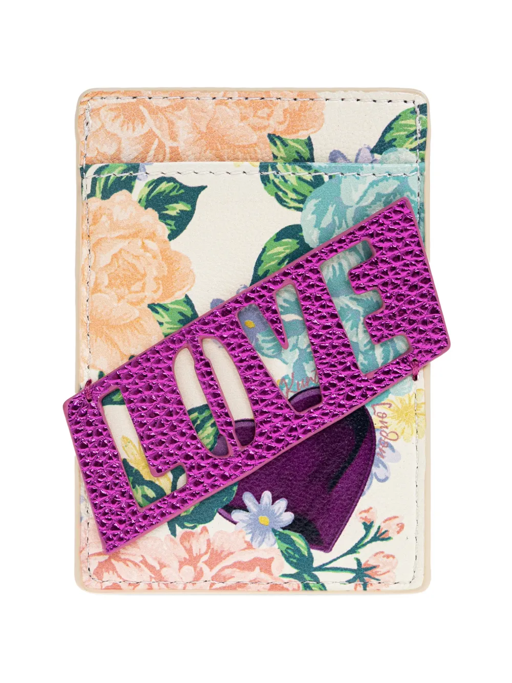 Kurt Geiger London Kensington floral-print card holder - Toni neutri