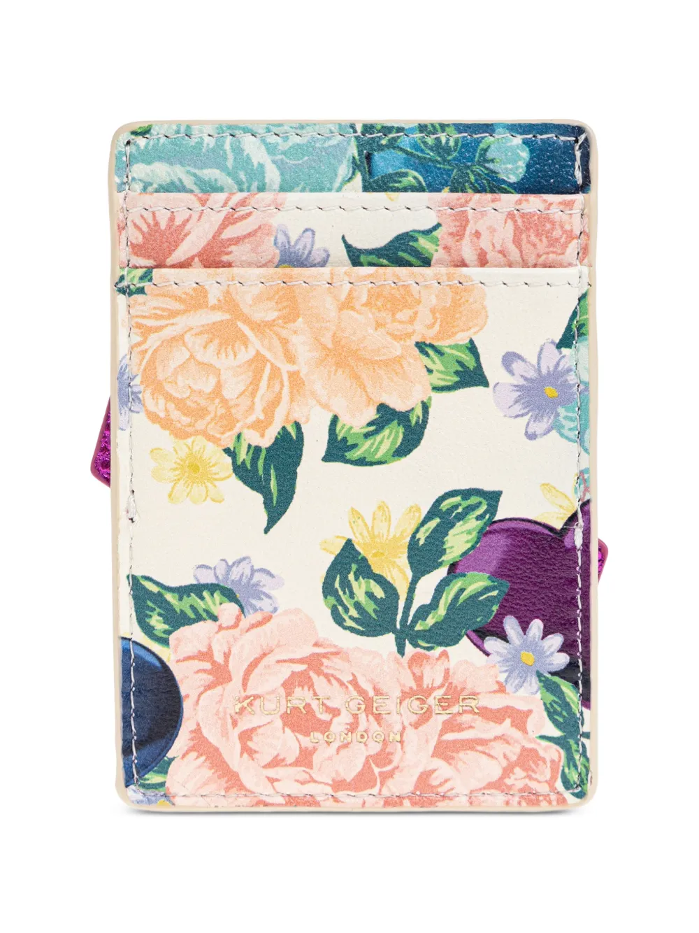 Kurt Geiger London Kensington pasjeshouder met bloemenprint Beige