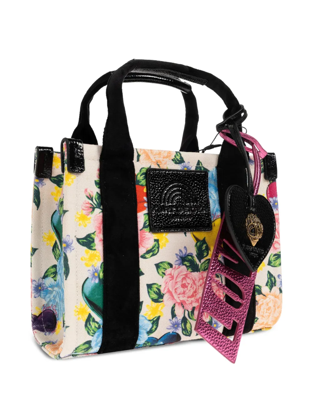  Kurt Geiger London Heart-charm Floral Tote Bag - Neutrals 