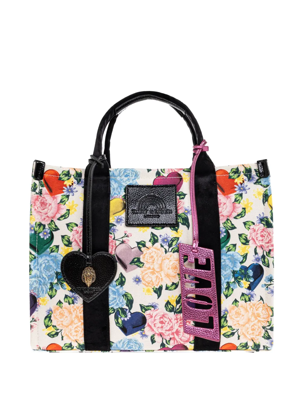 Kurt Geiger London floral heart-charm tote bag - Toni neutri
