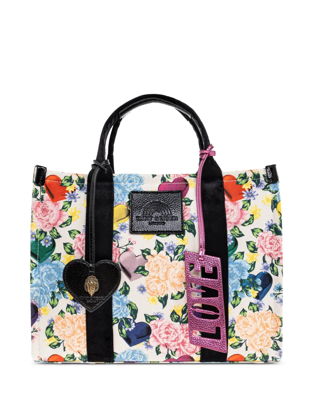 Kurt Geiger London floral heart-charm tote bag - Toni neutri