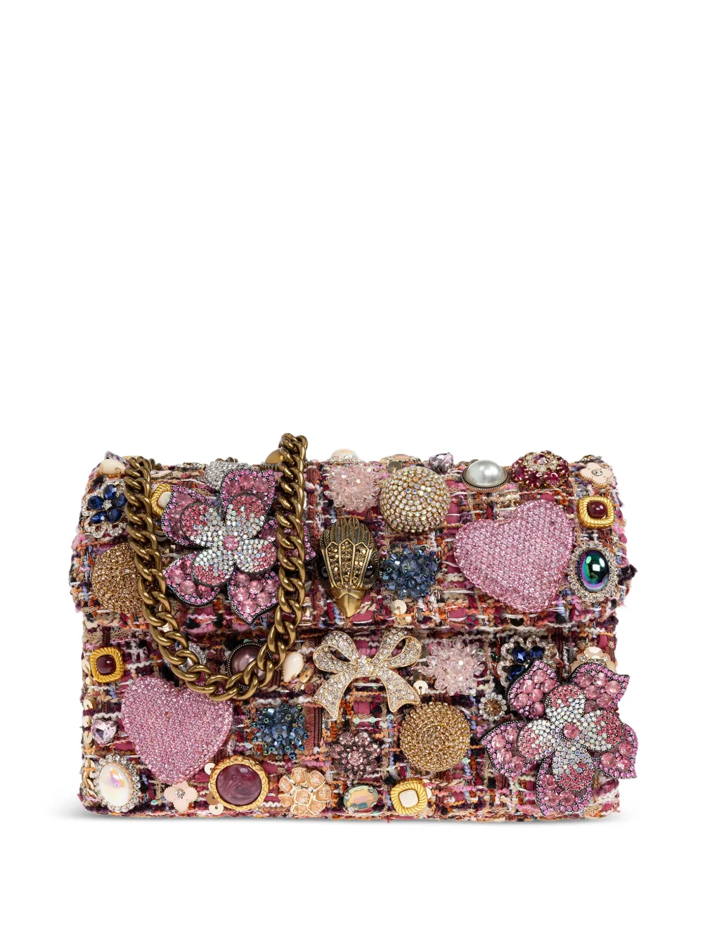Kurt Geiger London medium kensington embellished shoulder bag - Rosa