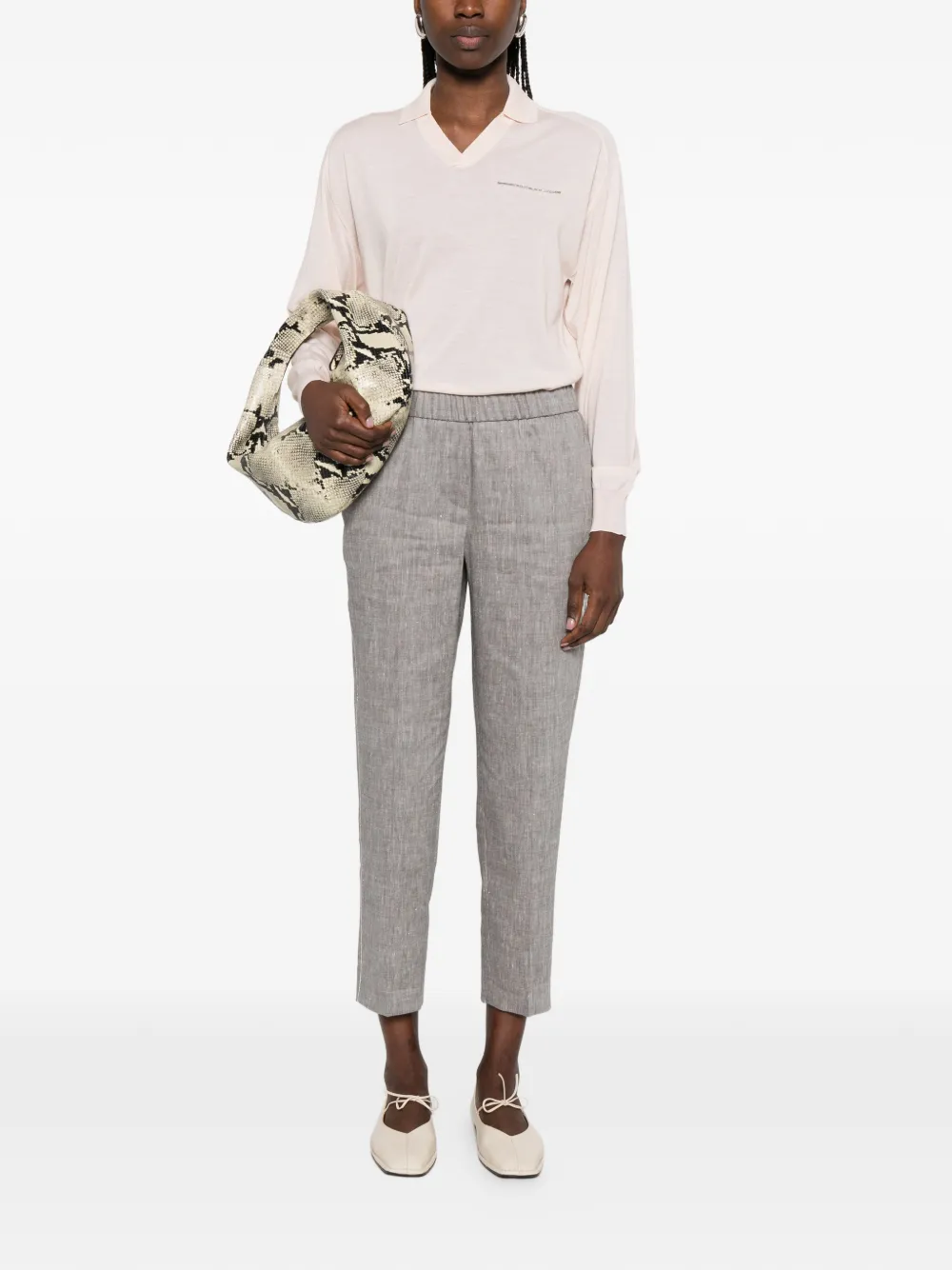 Peserico Elastische broek Grijs