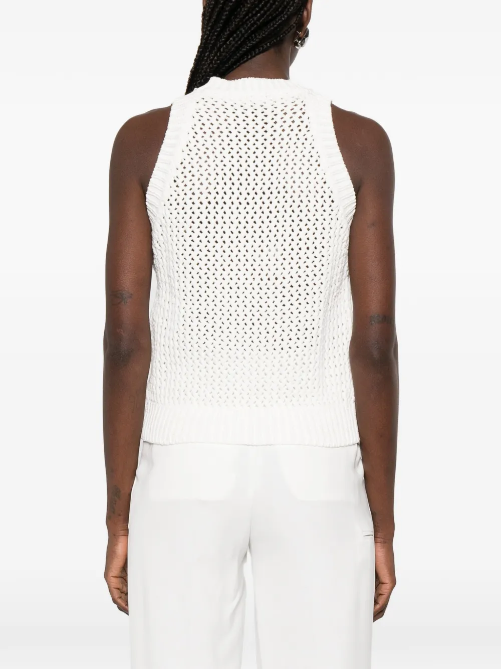 Peserico Opengebreid vest Wit