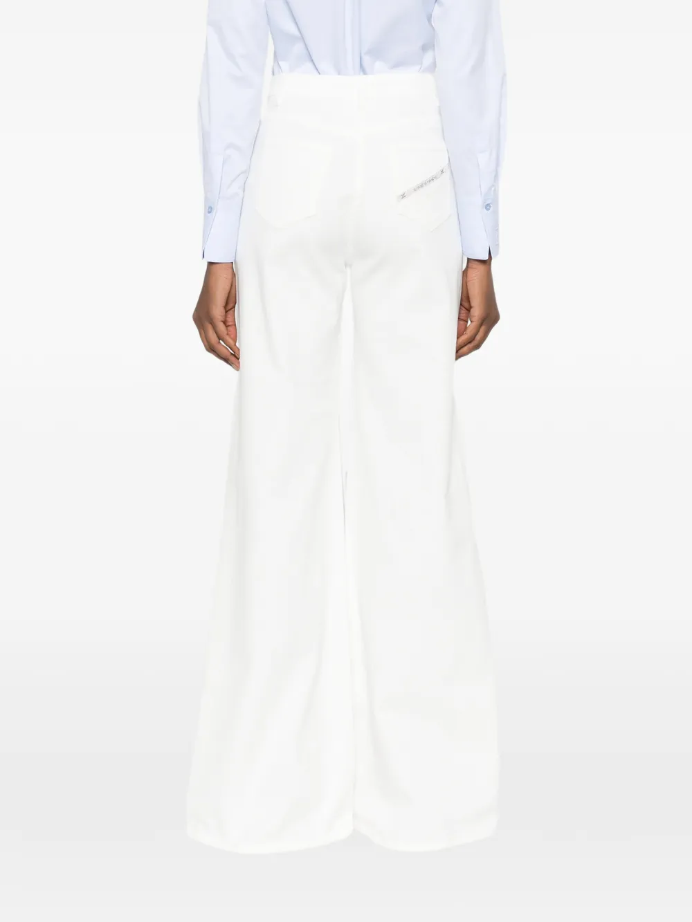 Elisabetta Franchi Jeans met wijde pijpen Wit