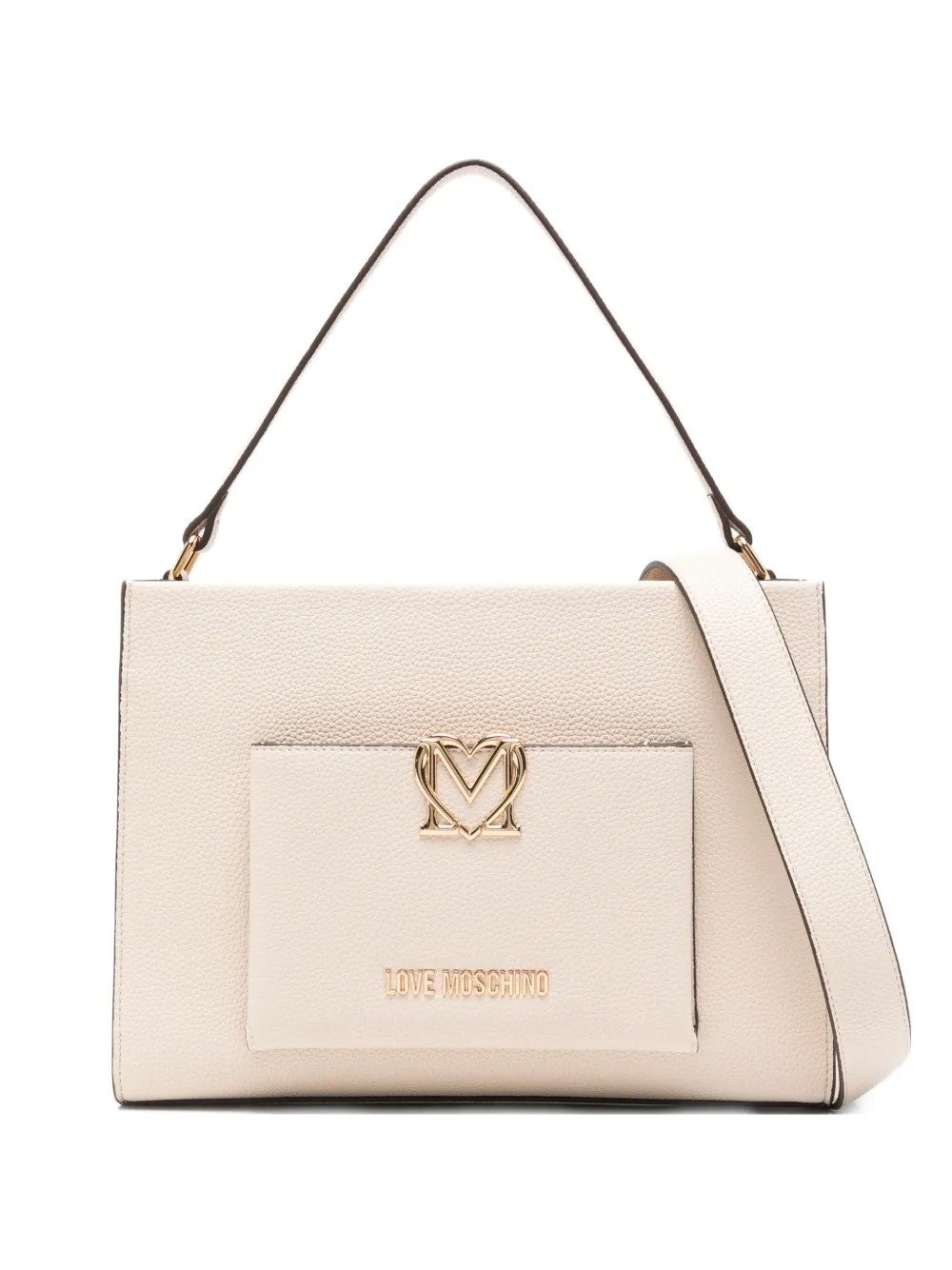 Love Moschino logo-plaque tote bag - Toni neutri