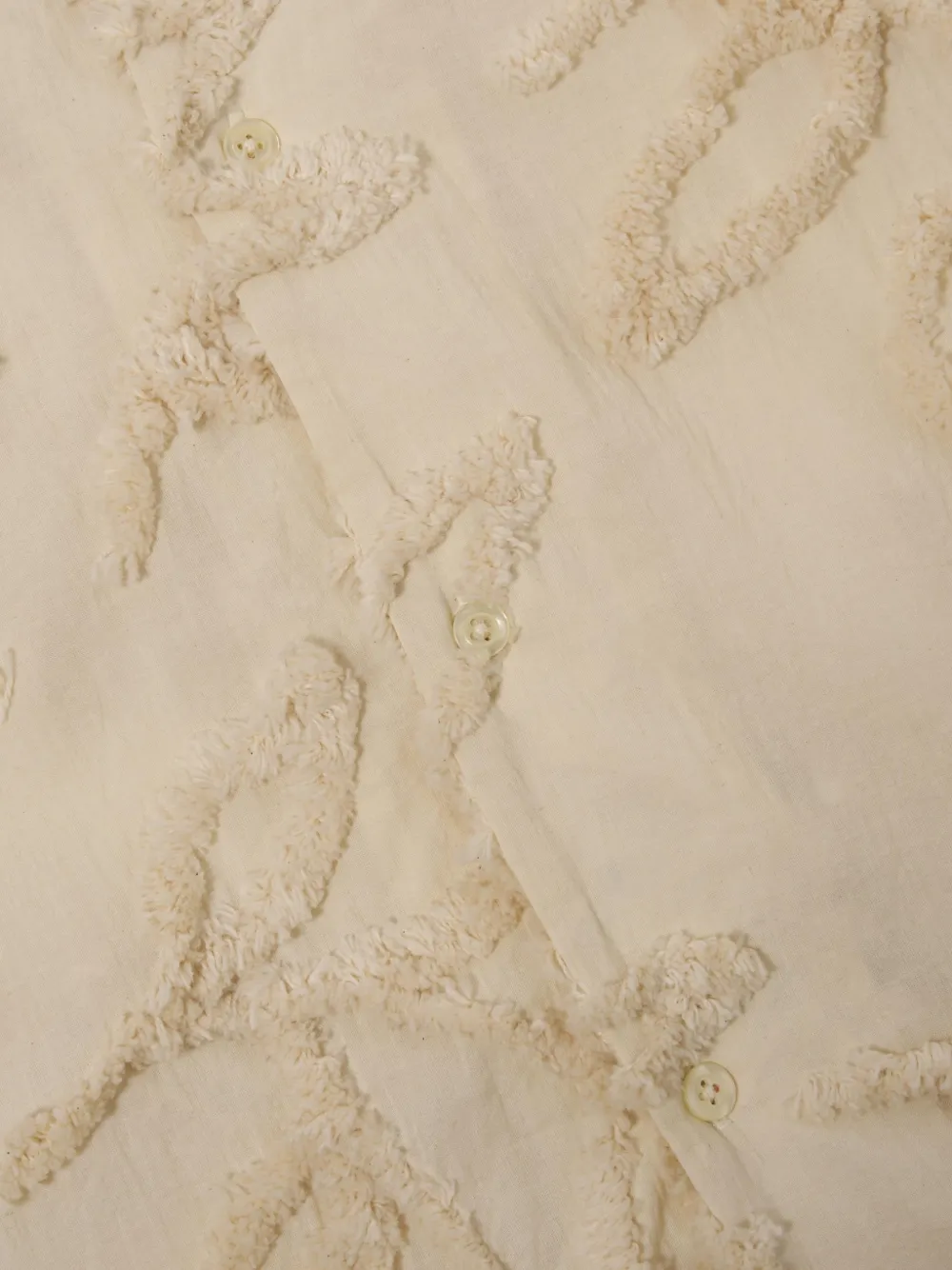 Universal Works Overhemd met geborduurde bloemen Beige