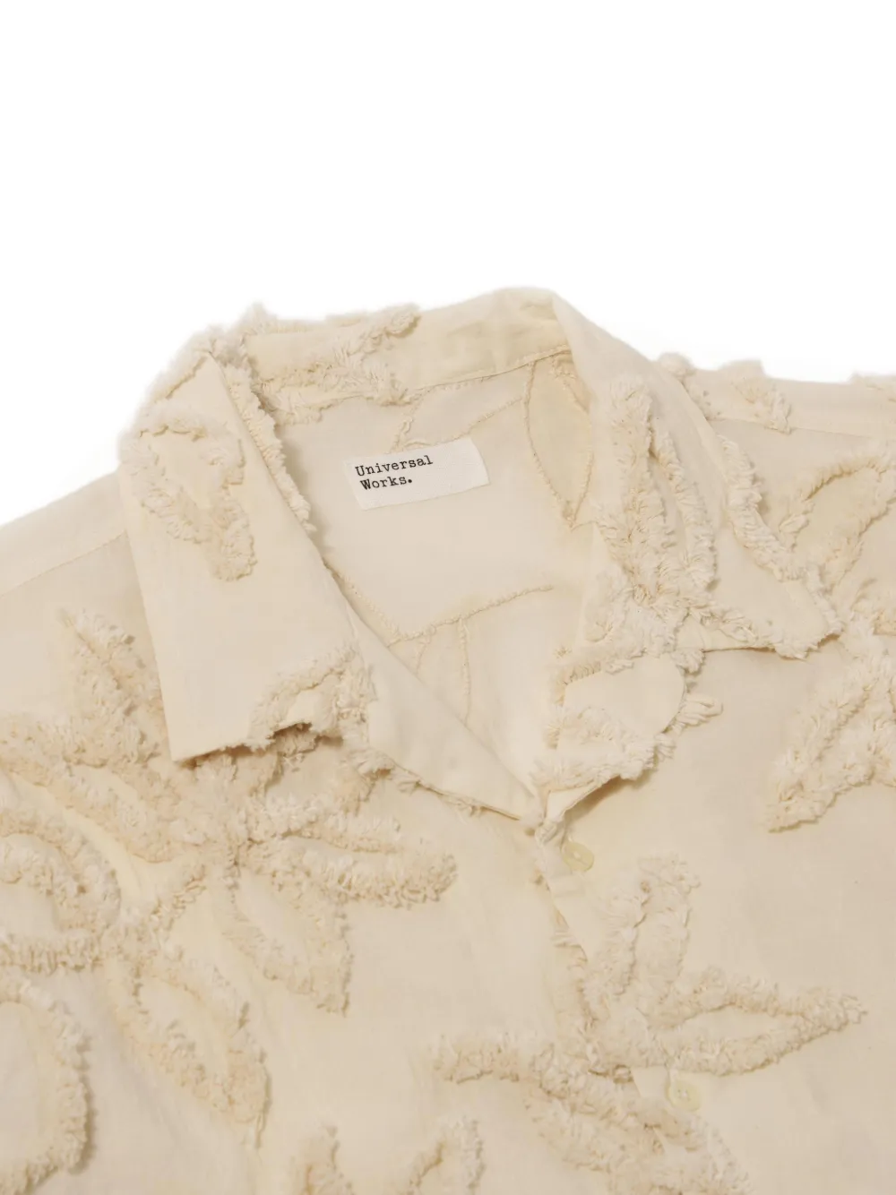 Universal Works Overhemd met geborduurde bloemen Beige