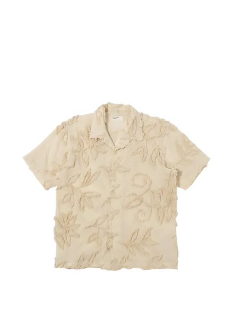 Universal Works рубашка с короткими рукавами и цветочной вышивкой