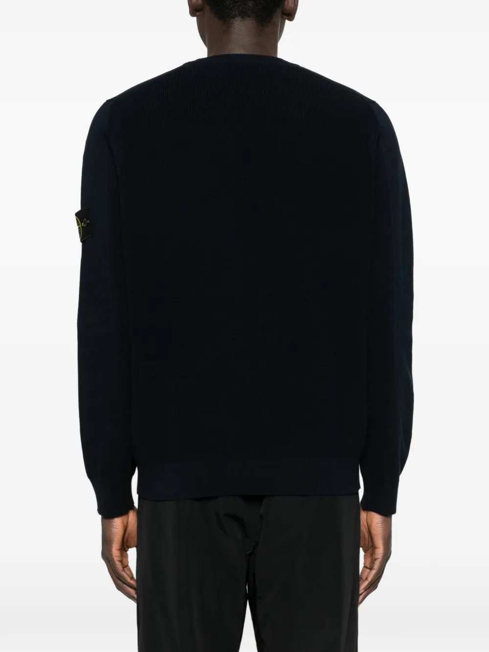 Stone Island 5100029 trui van biologisch katoen met stiksels Blauw