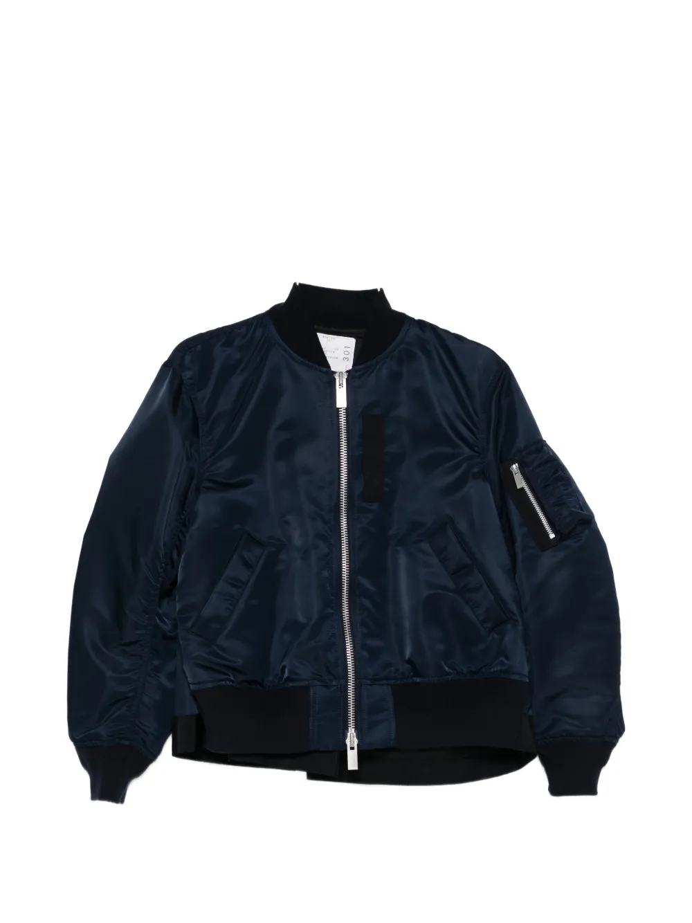 sacai zipped bomber jacket - Blu