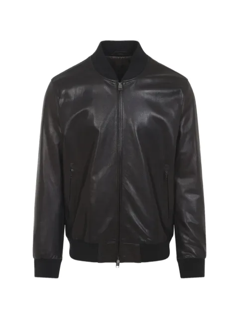 Brioni zip leather jacket