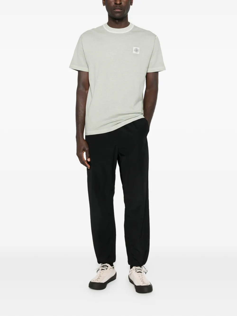 Stone Island Katoenen T-shirt met Compass-logopatch Groen