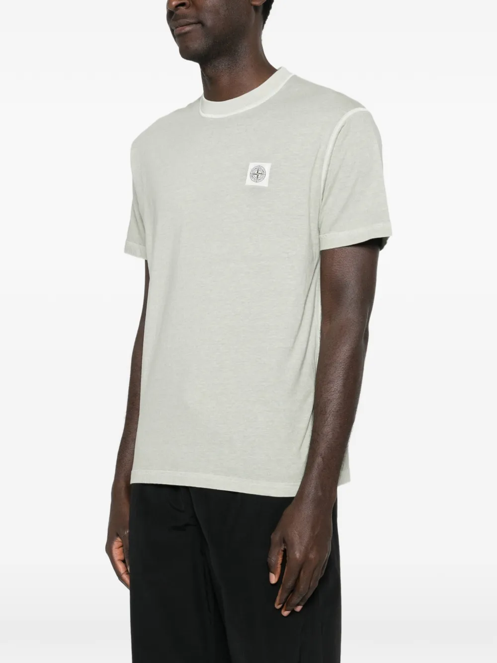 Stone Island Katoenen T-shirt met Compass-logopatch Groen
