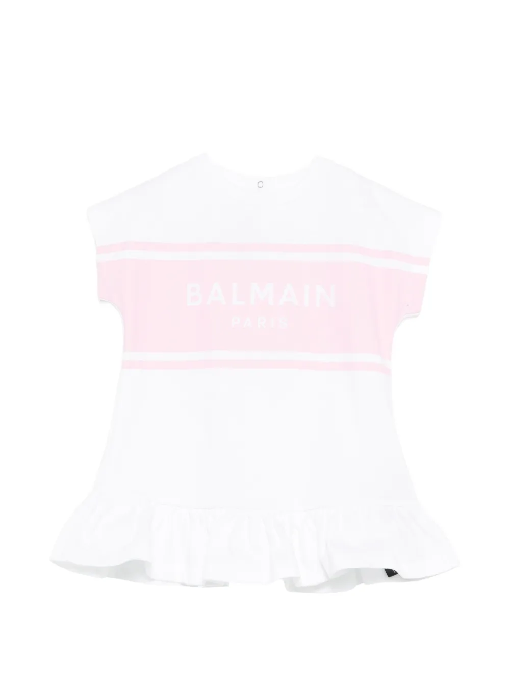 Balmain Kids ruffled-hem dress - Bianco