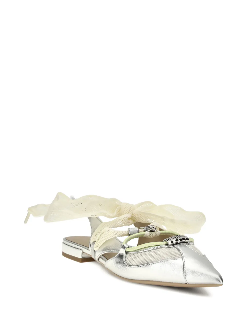 PINKO Sandalen met puntige neus en veters Zilver