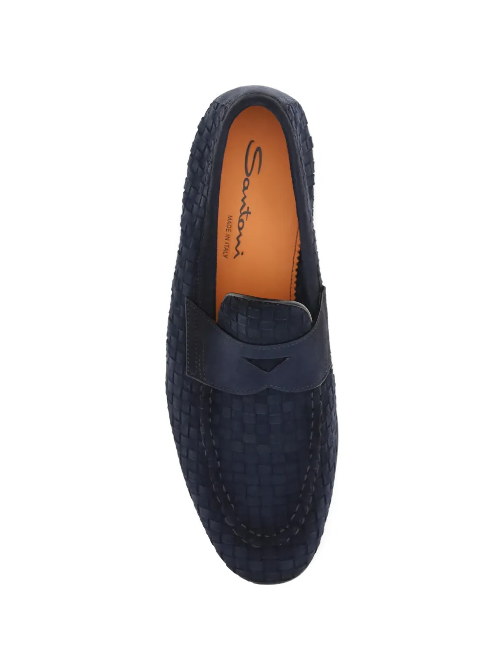 Santoni Loafers met geweven bandje Blauw