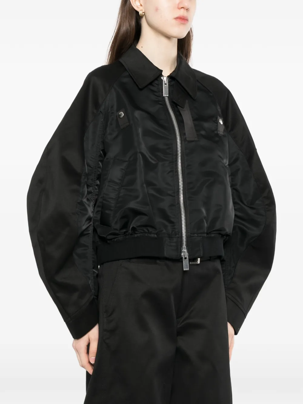 sacai Jack met hoge hals Zwart