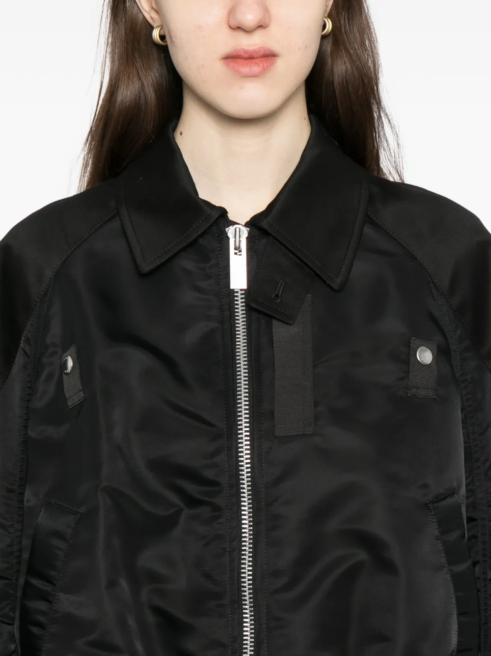 sacai Jack met hoge hals Zwart