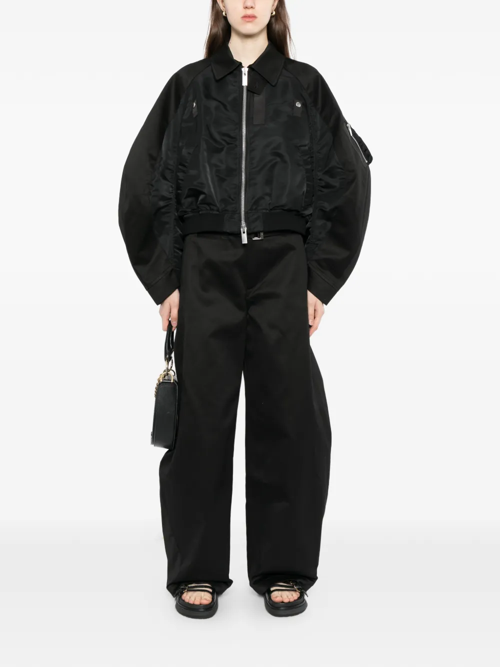 sacai Jack met hoge hals Zwart
