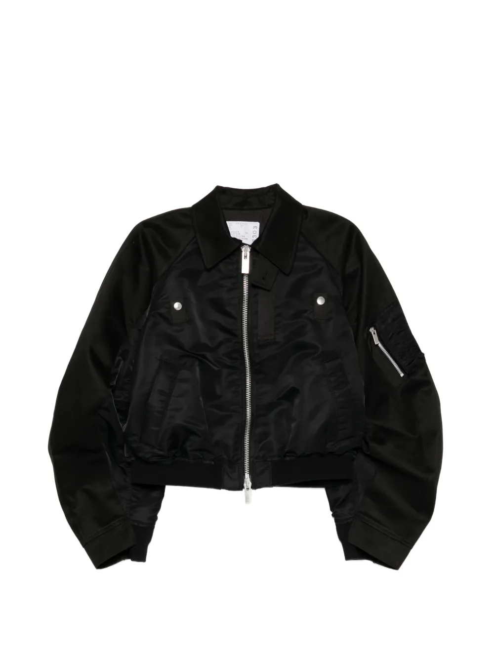 sacai two-way zip bomber jacket - Nero