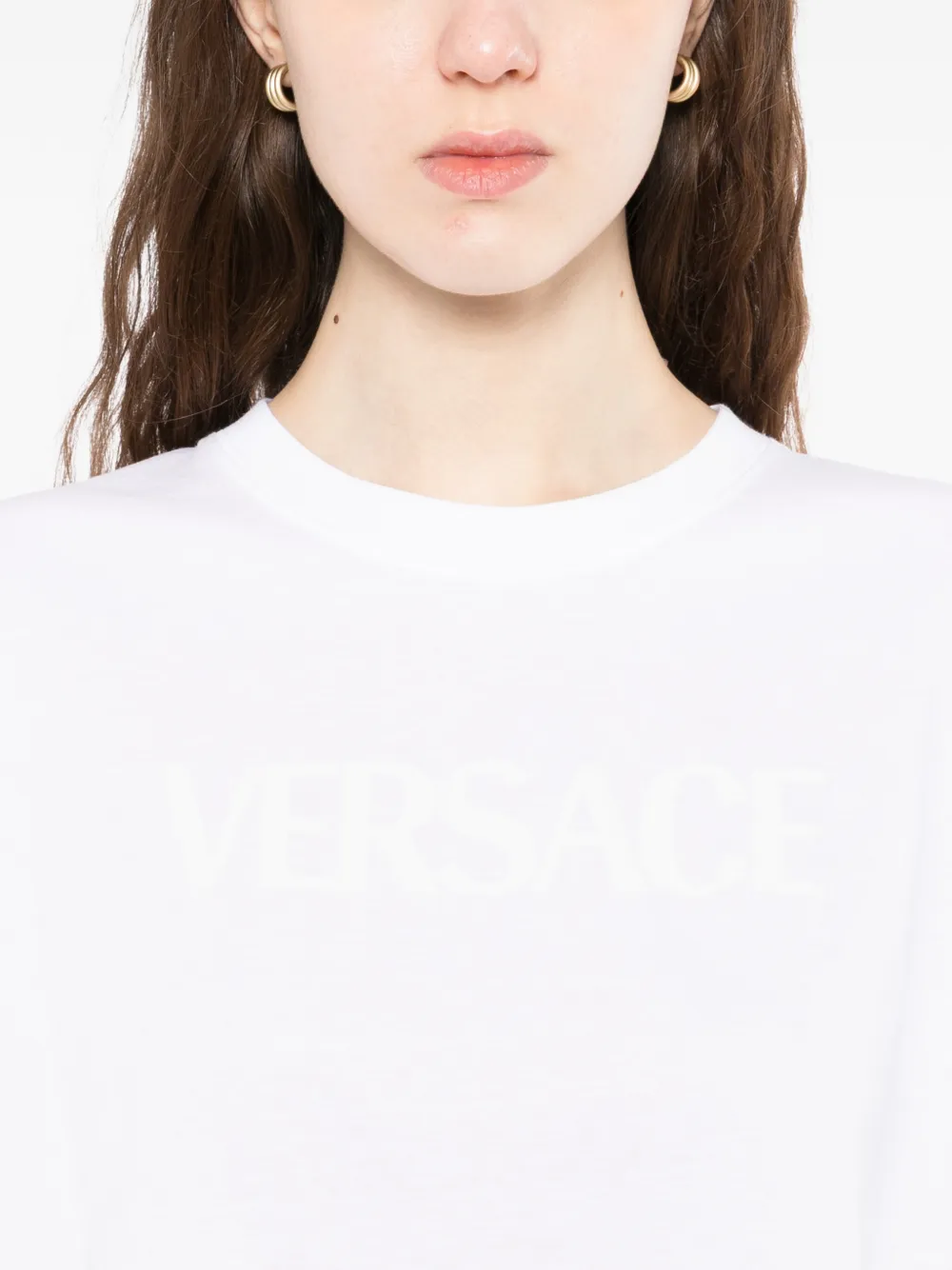 Versace T-shirt met logo Wit