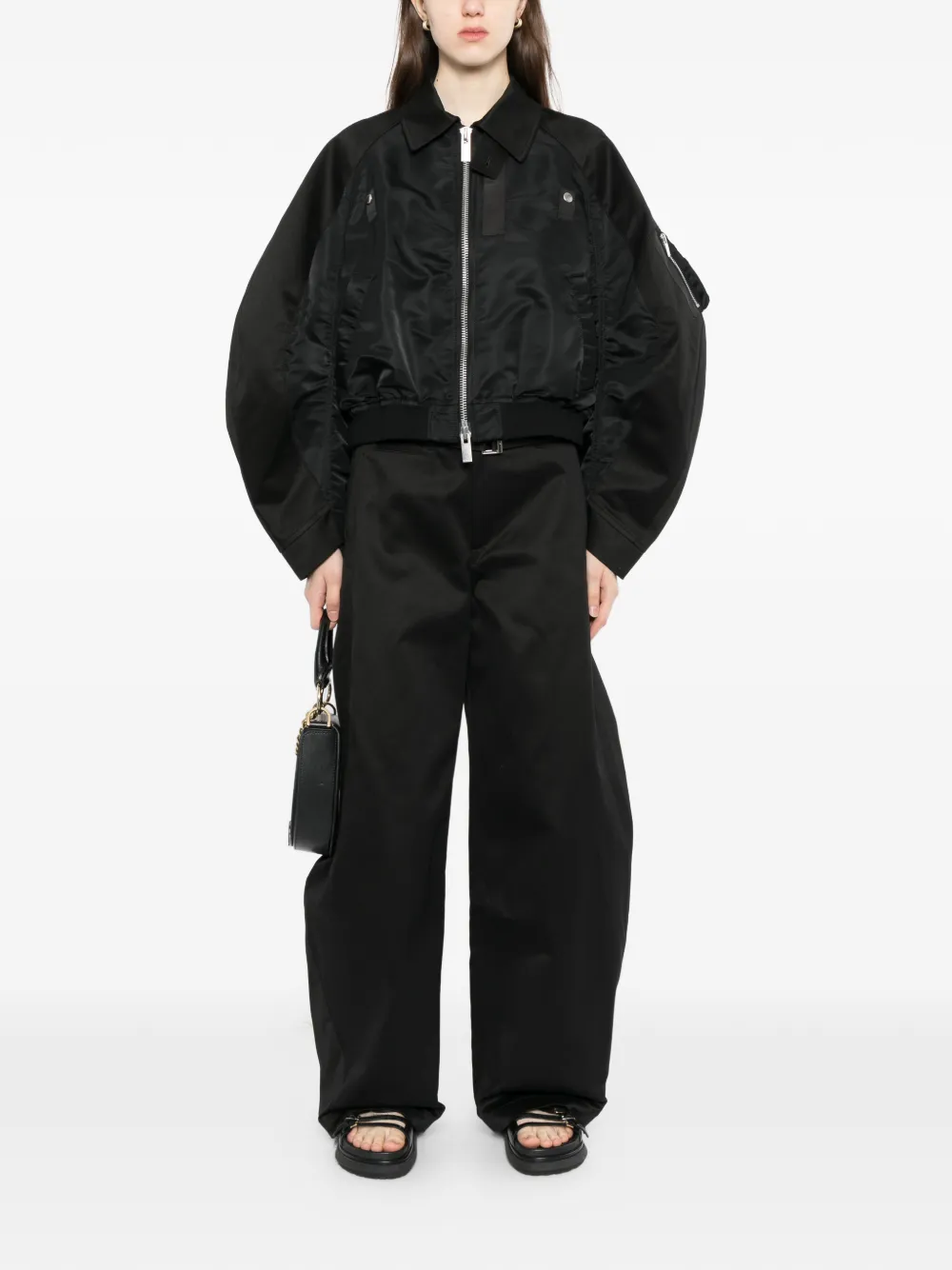 sacai Oversized broek Zwart