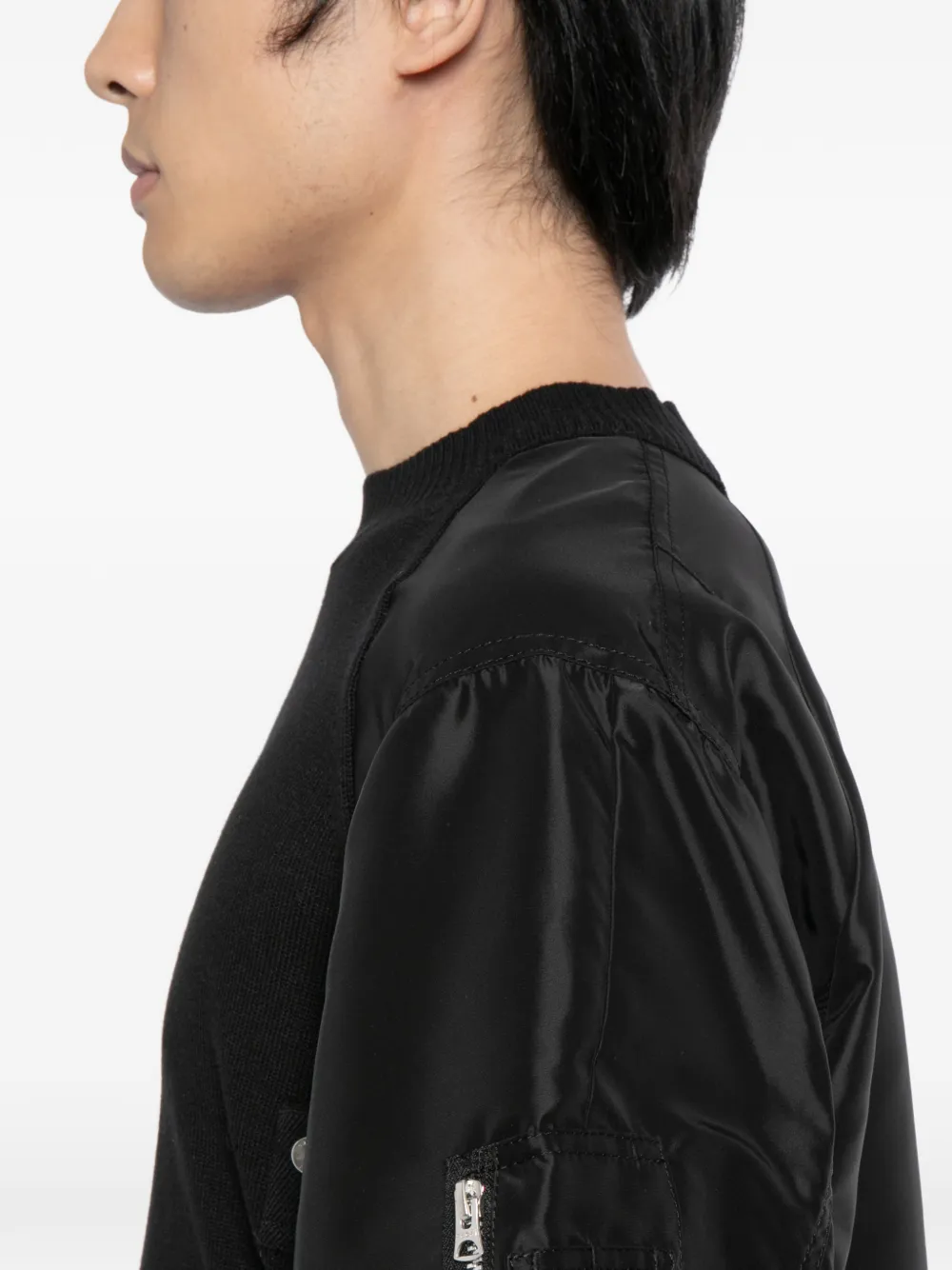 sacai Sponge sweater Zwart