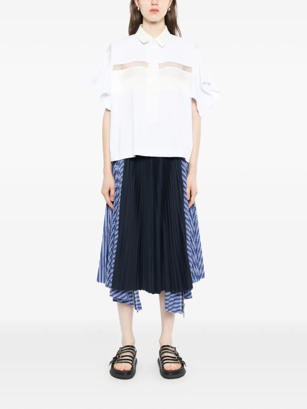 sacai Blouse met doorzichtig vlak Wit