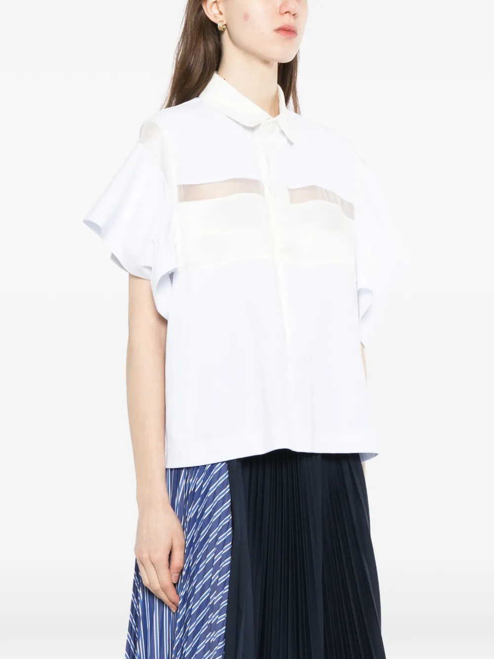 sacai Blouse met doorzichtig vlak Wit