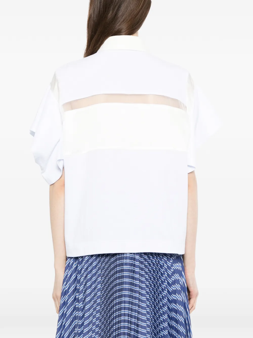 sacai Blouse met doorzichtig vlak Wit