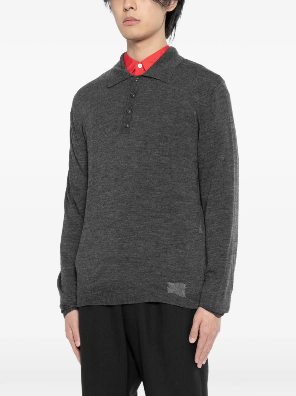 Maison Margiela Poloshirt met patchwork Grijs