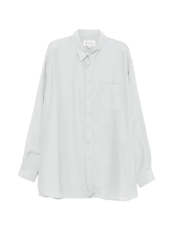 Maison Margiela Long-sleeved Shirt in Blue
