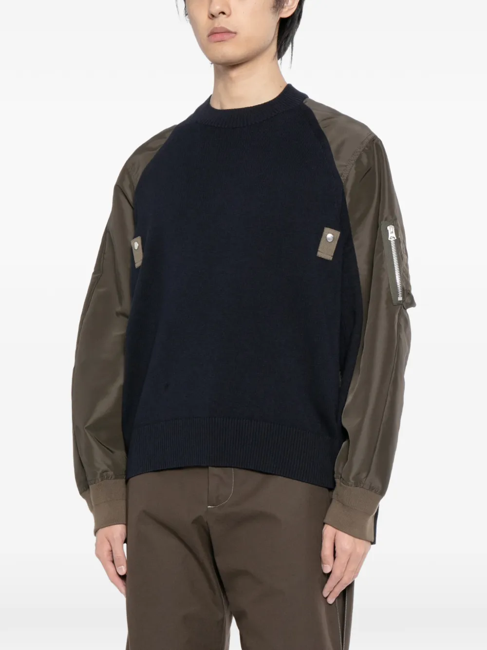 sacai Sponge sweater Zwart